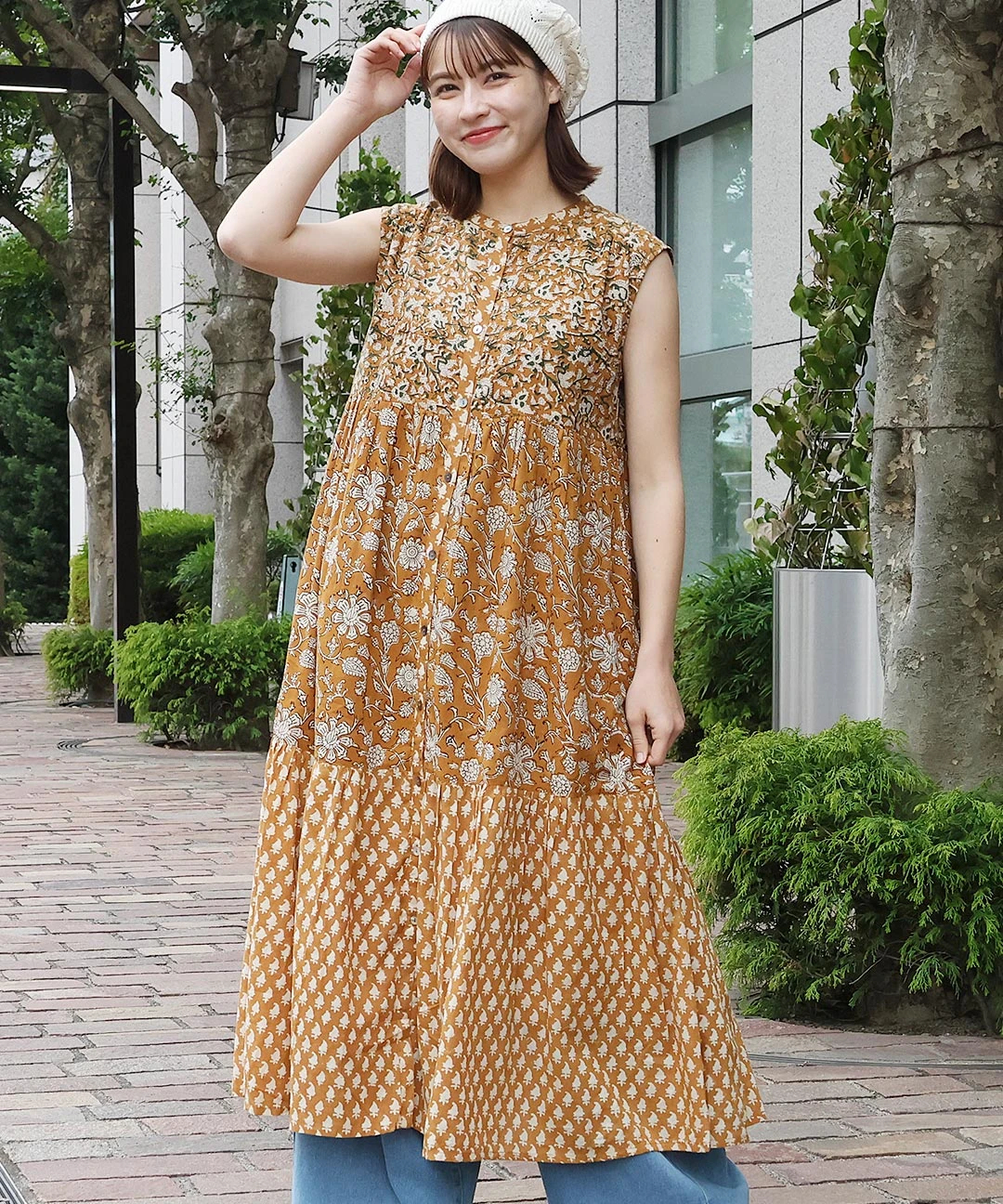 Shanti Shanti シックブロックティアードワンピース【WEB限定