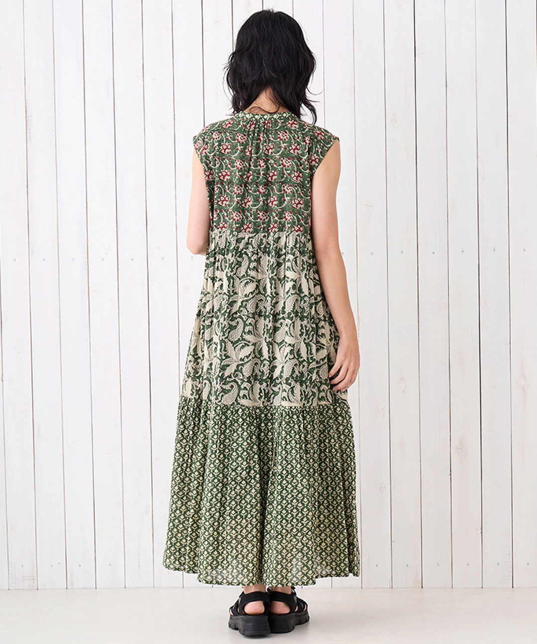 Shanti Shanti シックブロックティアードワンピース【WEB限定
