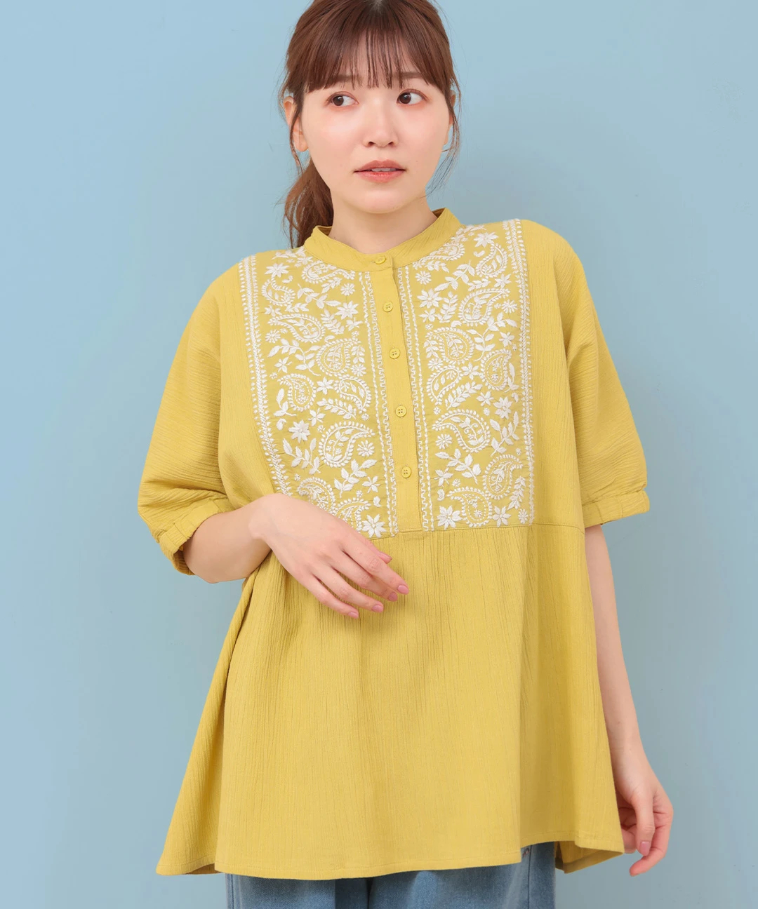 チチカカ（titicaca）/Rico クレープペイズリー刺繍プルオーバー Rico クレープペイズリー刺繍プルオーバー / シャツ・ブラウス