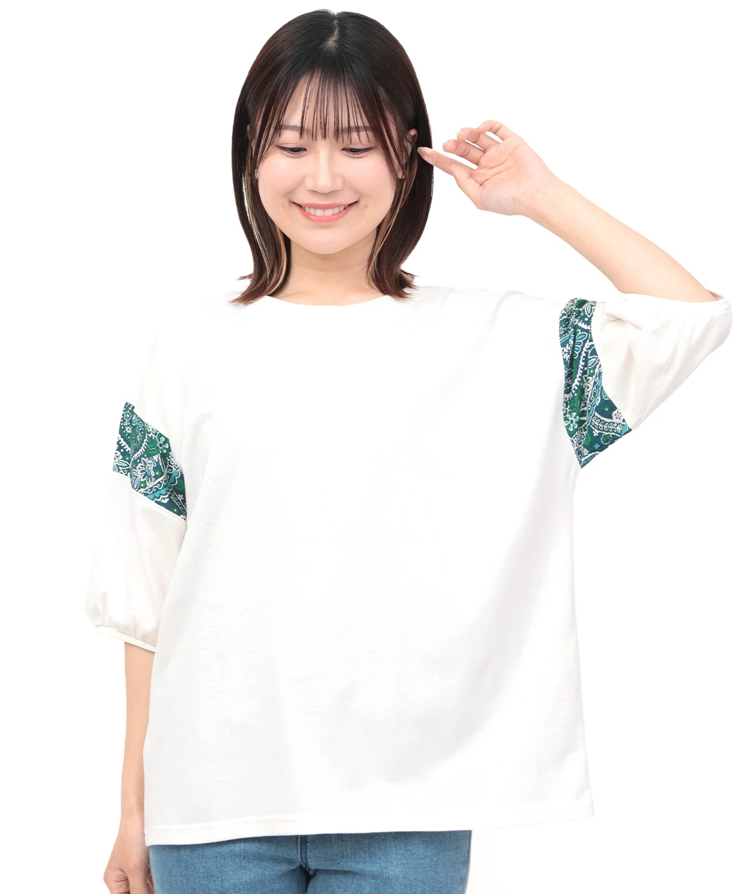 コンビラインパフトップス / Tシャツ・カットソー | エスニック