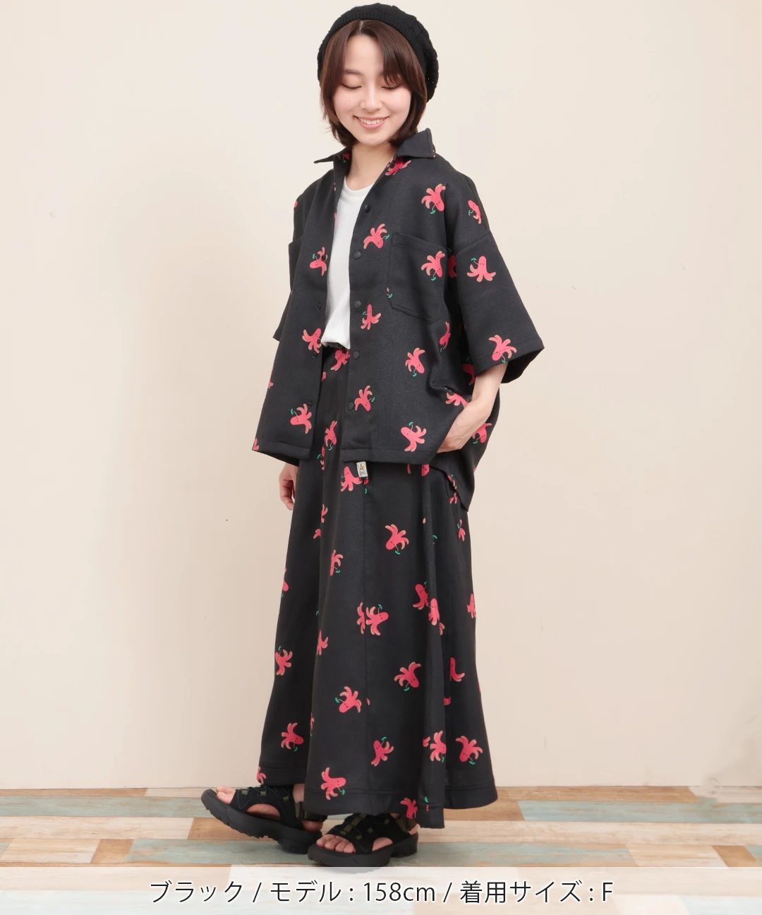 go slow caravan ブッチャー総柄プリントスカート【WEB限定