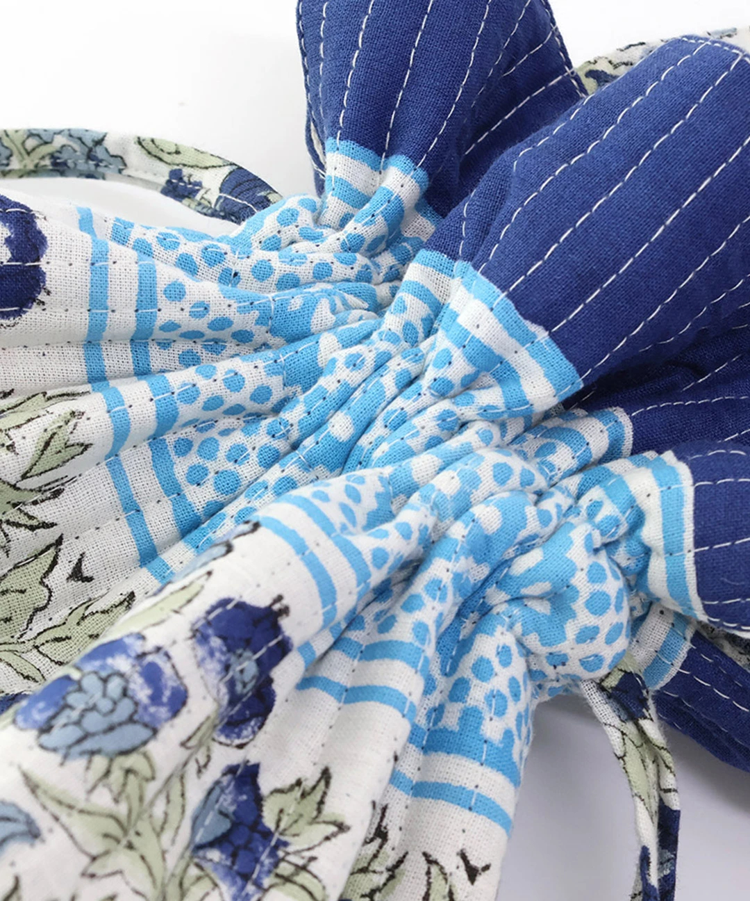 Via India ブロックプリントキルト巾着トートバッグ【WEB限定