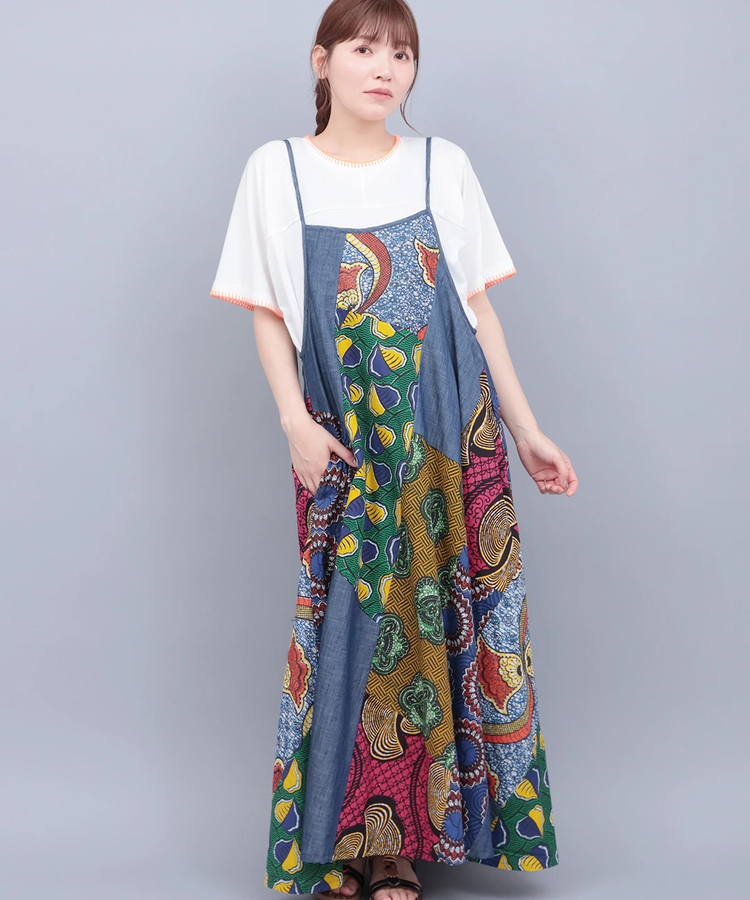 チチカカ |アフリカンデニムキャミソールワンピース【WEB限定】