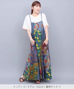 チチカカ |アフリカンデニムキャミソールワンピース【WEB限定】