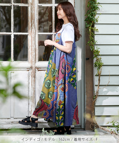 チチカカ |アフリカンデニムキャミソールワンピース【WEB限定】