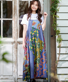 チチカカ |アフリカンデニムキャミソールワンピース【WEB限定】