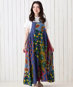 チチカカ |アフリカンデニムキャミソールワンピース【WEB限定】