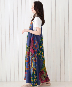 チチカカ |アフリカンデニムキャミソールワンピース【WEB限定】