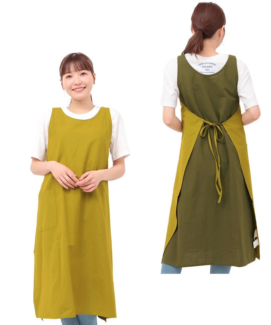 バイカラーエプロンドレス / ワンピース | エスニックファッション 
