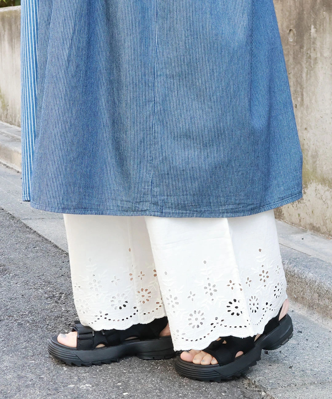 コットン裾レースペチパンツ(大きいサイズ)