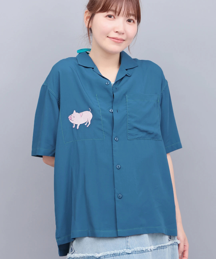 チチカカ |go slow caravan ワンポイント刺繍半袖シャツ【WEB限定】