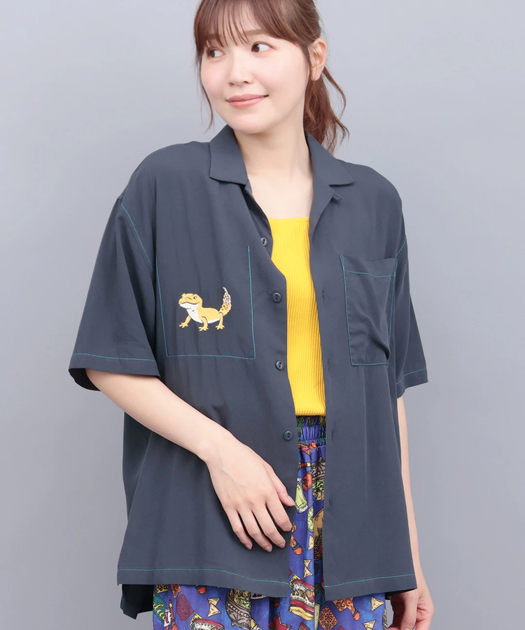 チチカカ |go slow caravan ワンポイント刺繍半袖シャツ【WEB限定】