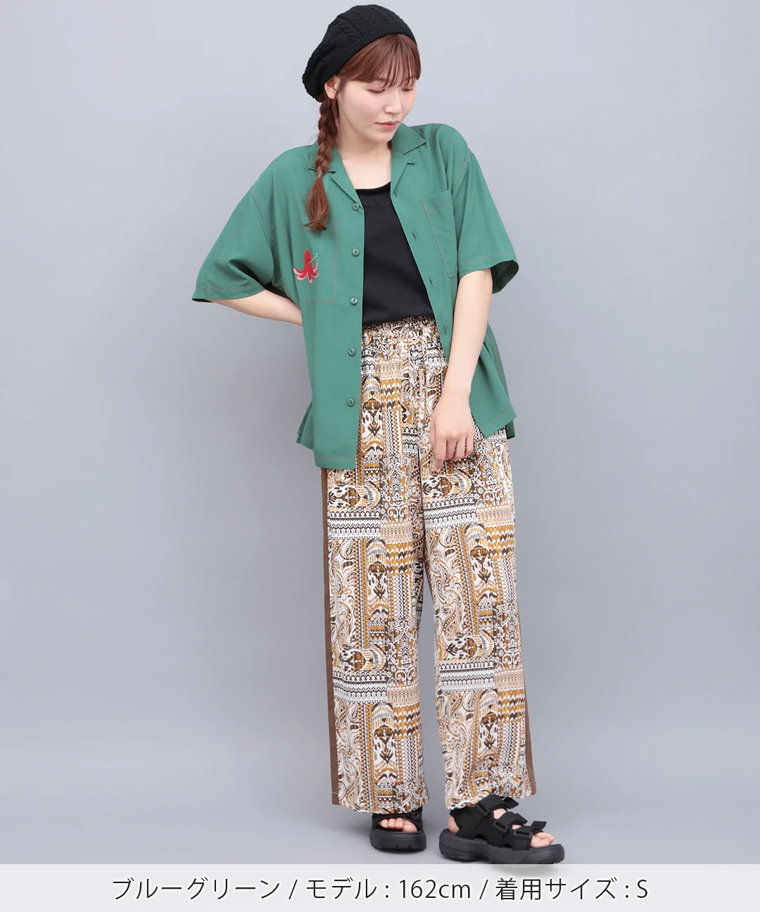 go slow caravan ワンポイント刺繍半袖シャツ【WEB限定