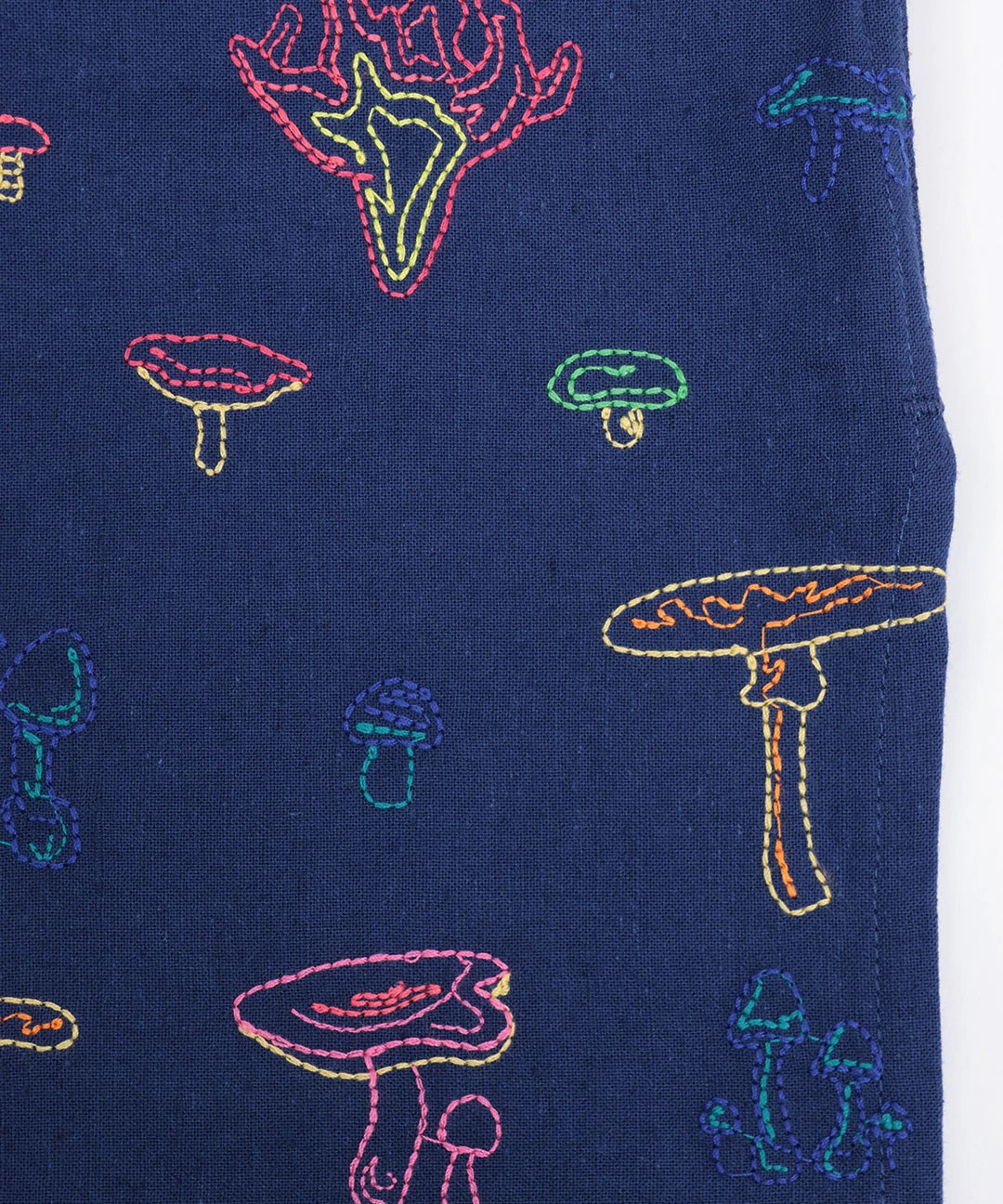 go slow caravan レーヨンコットンスクエア刺繍半袖シャツ【WEB限定