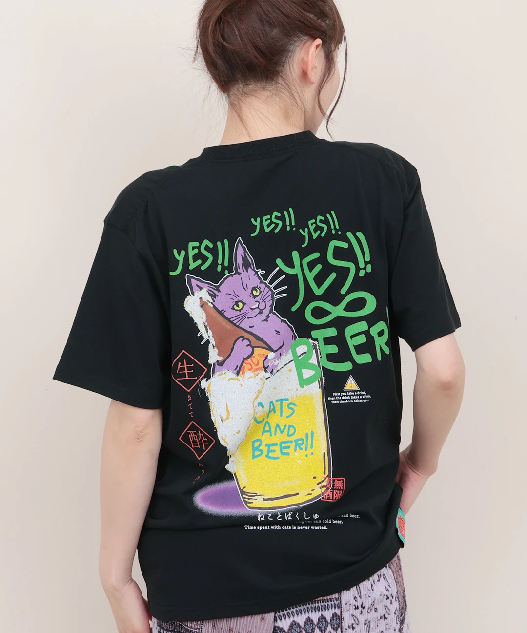 go slow caravan 猫と麦酒 無限麦酒Tシャツ【WEB限定】 / Tシャツ