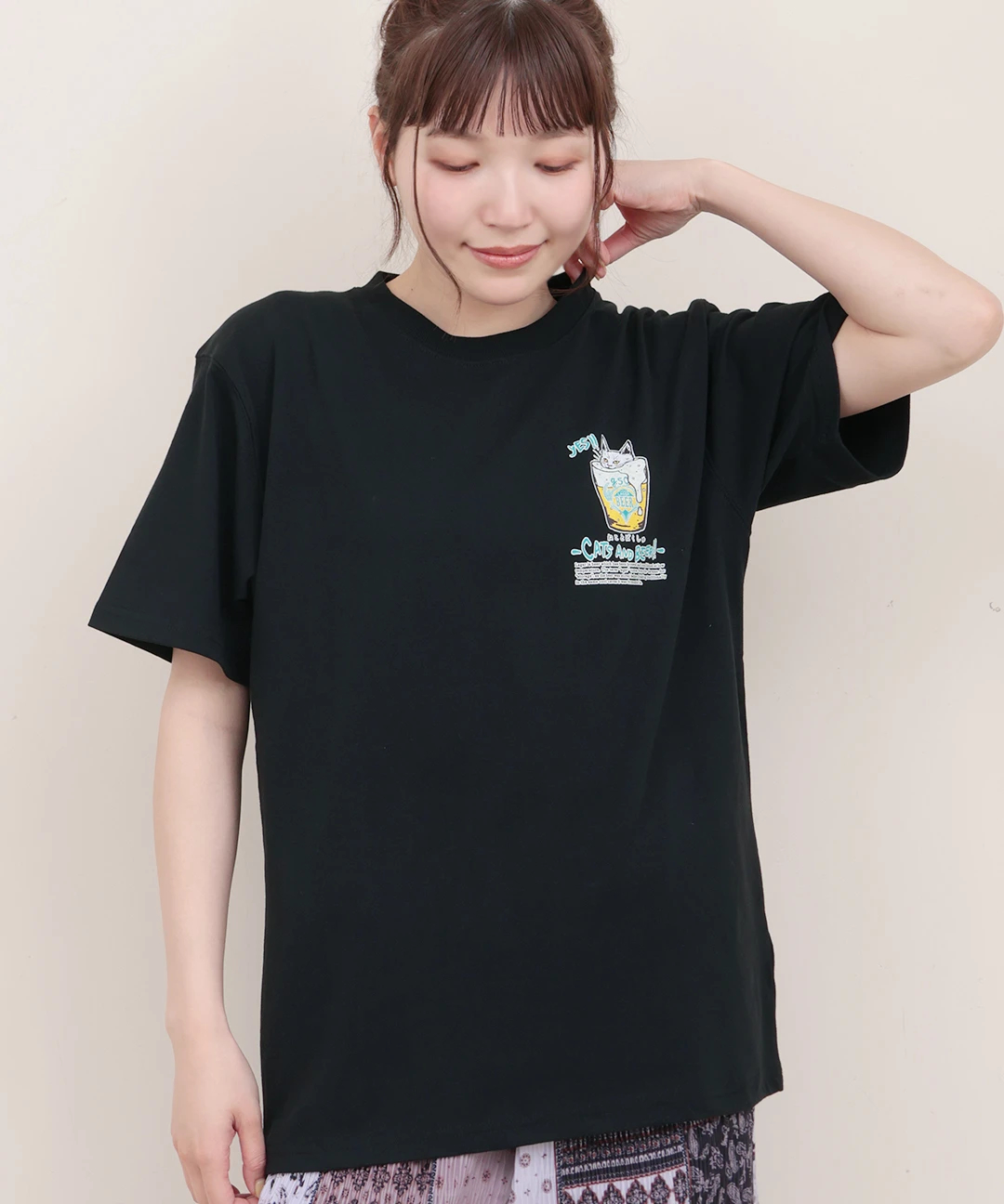 go slow caravan 猫と麦酒 無限麦酒Tシャツ【WEB限定】 / Tシャツ