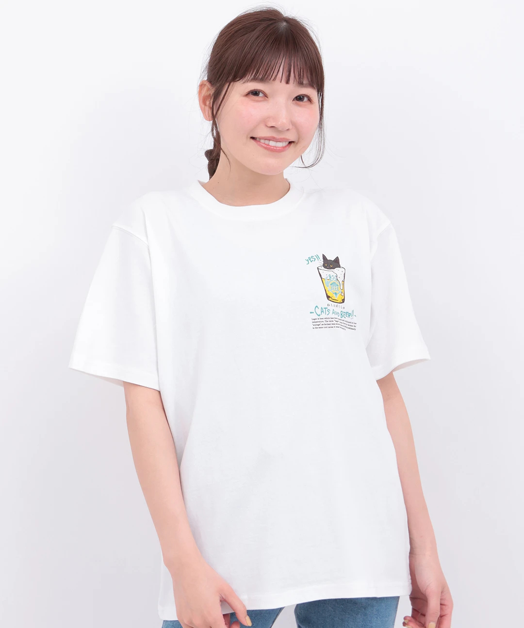go slow caravan 猫と麦酒 無限麦酒Tシャツ【WEB限定】 / Tシャツ