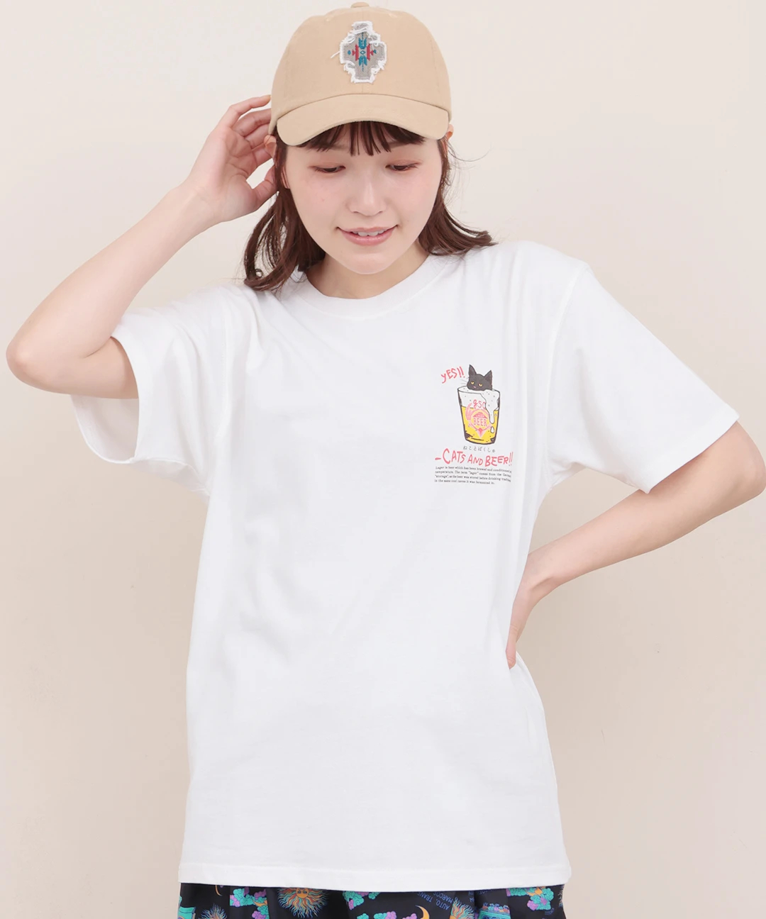 go solw caravan 猫と麦酒 麦酒風呂Tシャツ【WEB限定】 / Tシャツ