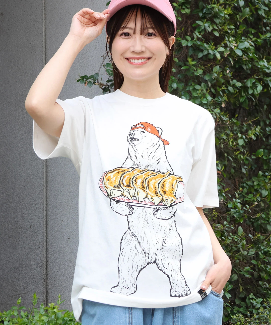 go slow caravan USAコットン餃子クマTシャツ go slow caravan USAコットン餃子クマTシャツ / Tシャツ