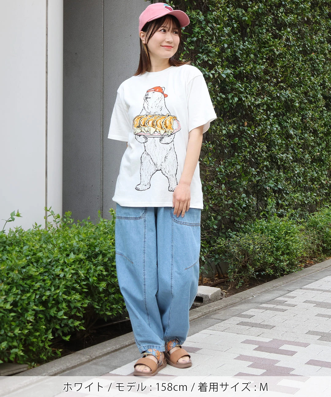 go slow caravan USAコットン餃子クマTシャツ go slow caravan USAコットン餃子クマTシャツ / Tシャツ