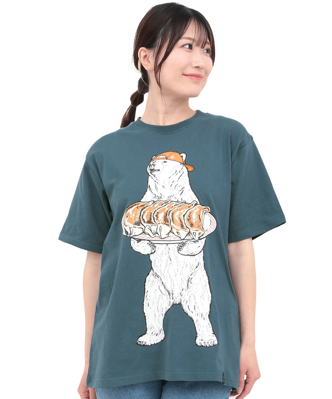 go slow caravan USAコットン餃子クマTシャツ go slow caravan USAコットン餃子クマTシャツ / Tシャツ