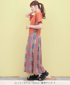 チチカカ |Rico エコフレンドリーダイ パッチブロックプリントドッキングワンピース