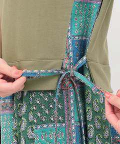 チチカカ |Rico エコフレンドリーダイ パッチブロックプリントドッキングワンピース