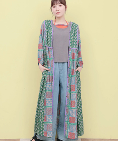 チチカカ |Rico エコフレンドリーダイ パッチブロックプリントワンピース