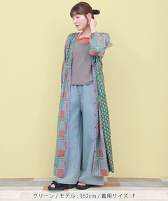 チチカカ |Rico エコフレンドリーダイ パッチブロックプリントワンピース