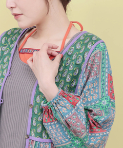 チチカカ |Rico エコフレンドリーダイ パッチブロックプリントワンピース