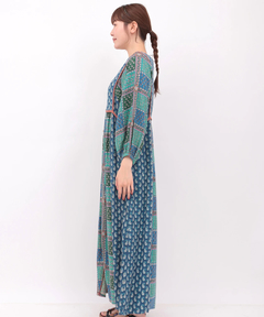 チチカカ |Rico エコフレンドリーダイ パッチブロックプリントワンピース