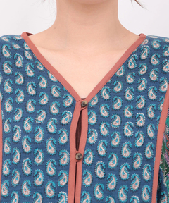 チチカカ |Rico エコフレンドリーダイ パッチブロックプリントワンピース