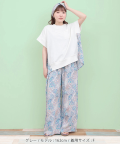 チチカカ |Rico エコフレンドリーダイ パインモンステラブロックプリントパンツ