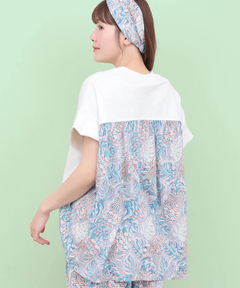 チチカカ |Rico エコフレンドリーダイ パインモンステラブロックプリントプルオーバー