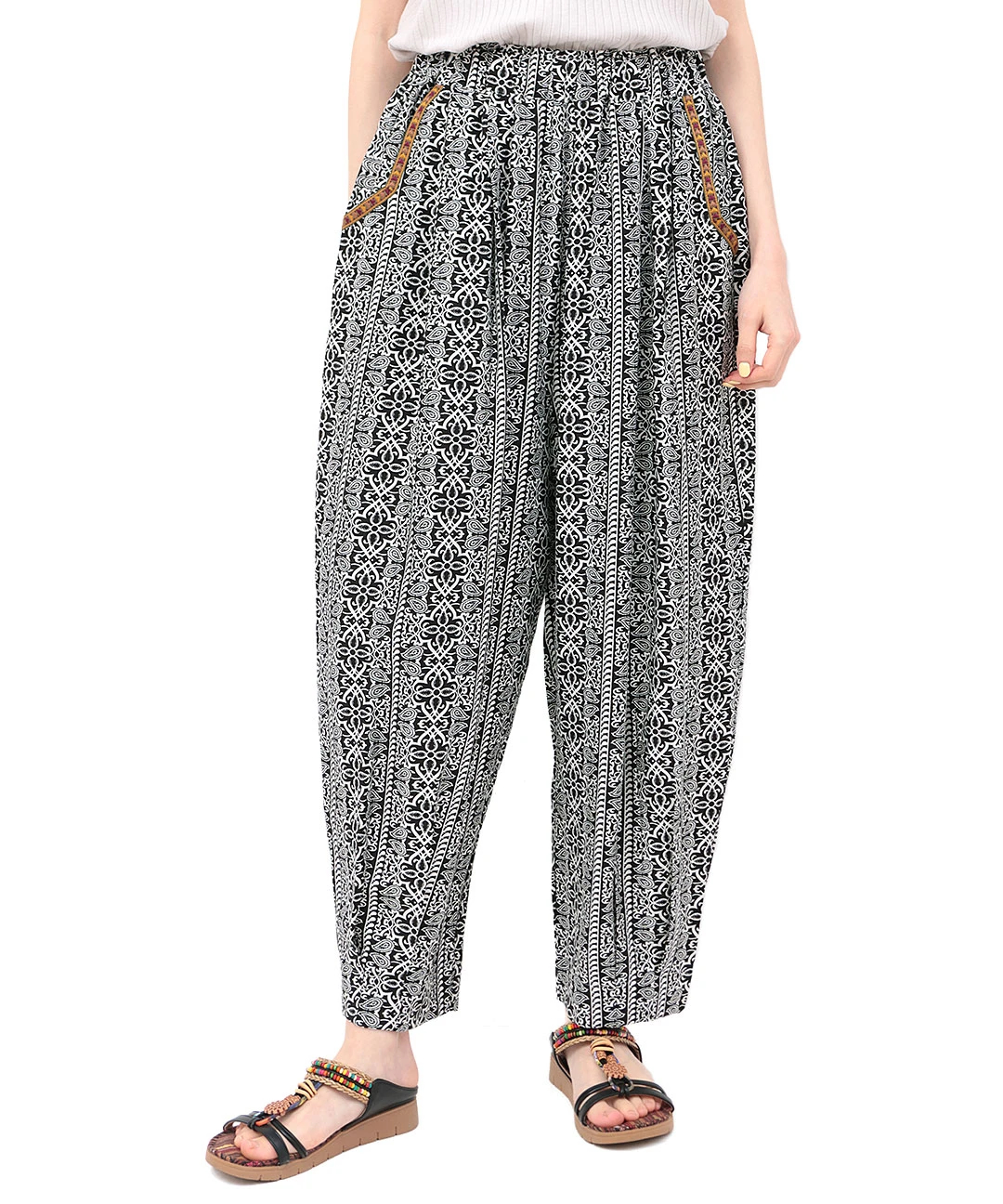 オリエンタル柄エッグタックパンツ / パンツ | エスニックファッション