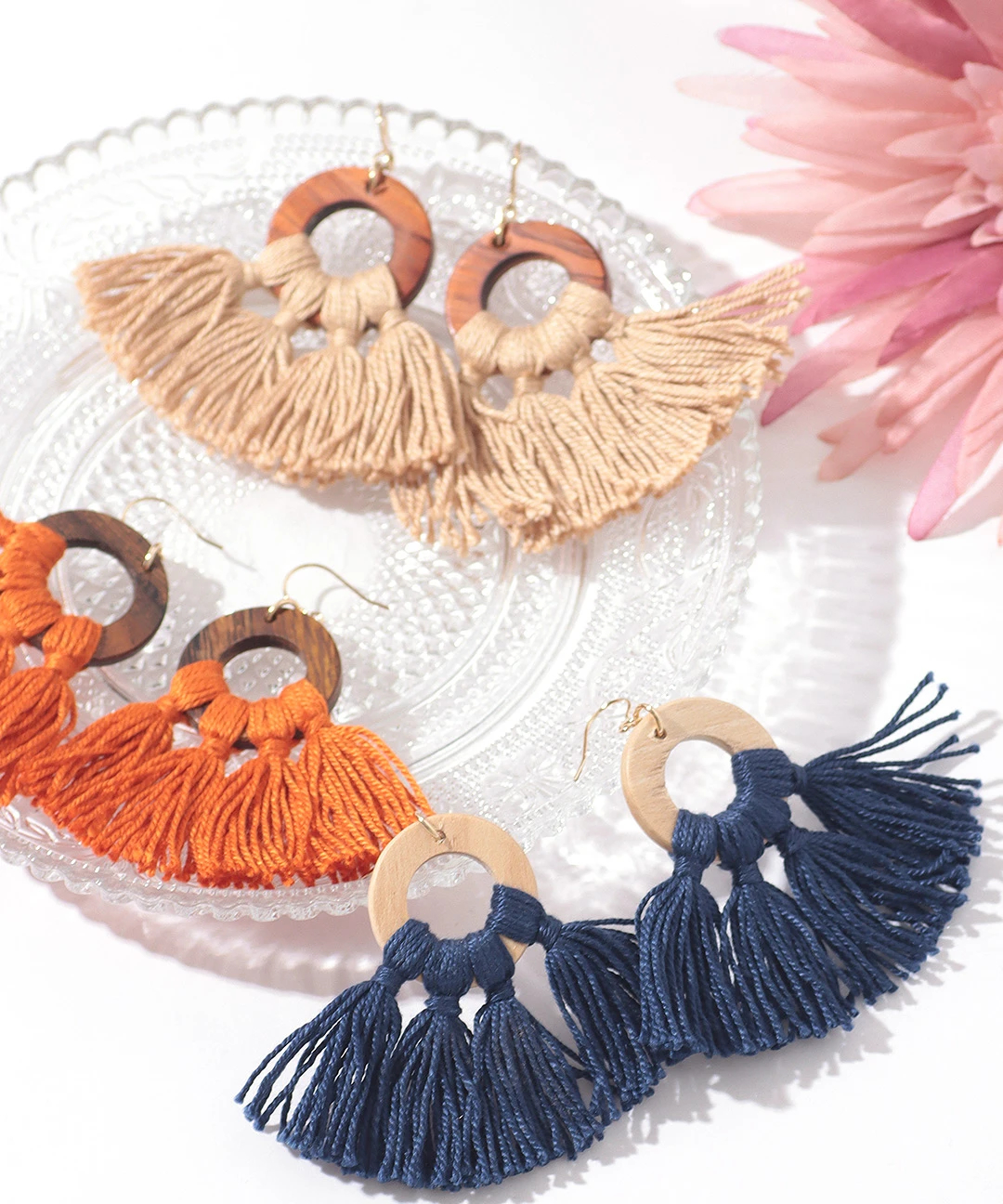 フリンジウッドピアス / ピアス | エスニックファッション＆雑貨の