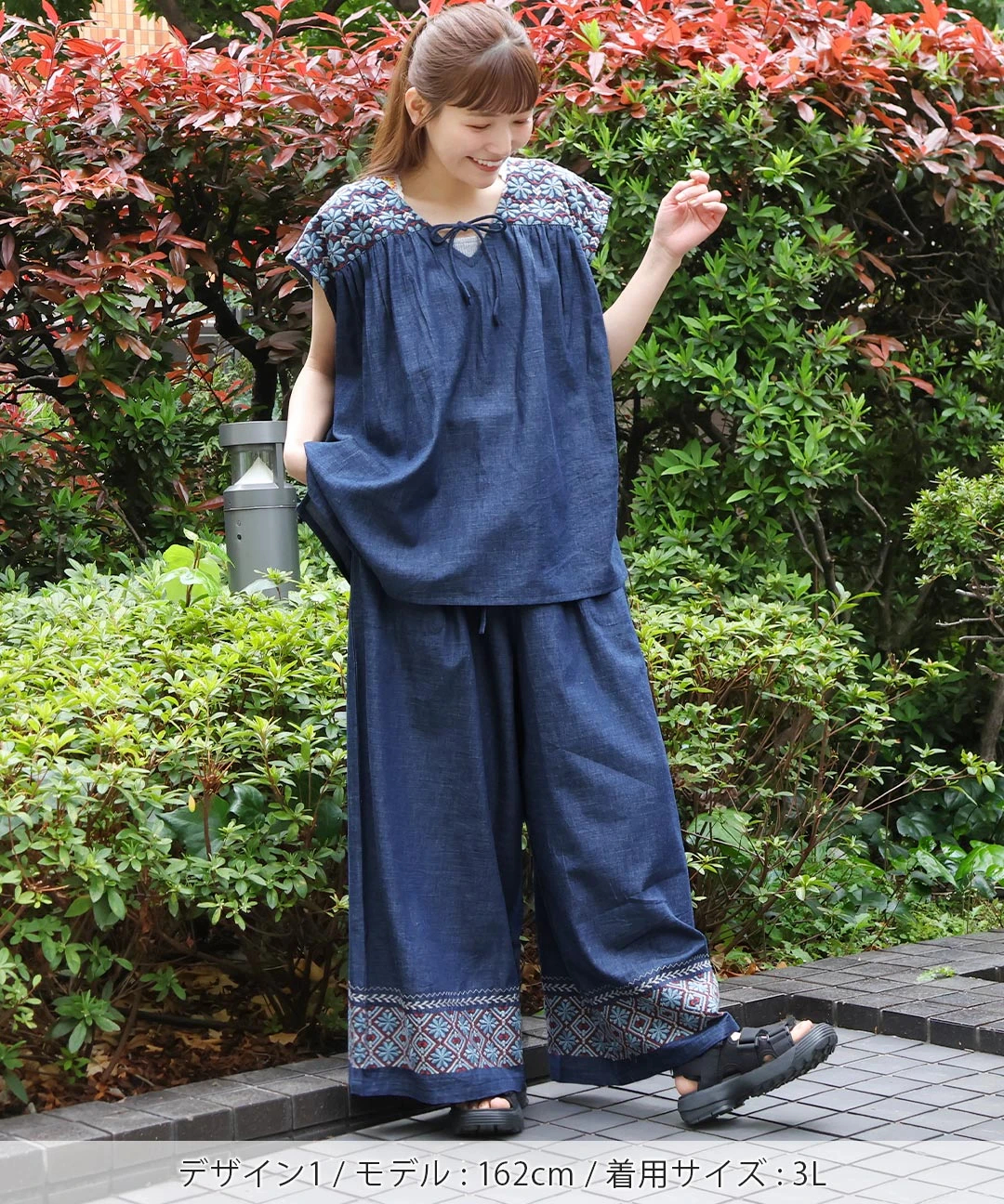 新品　チチカカ　エンブロイダリーデニムパンツ　刺繍 エンブロイダリーデニムパンツ / パンツ | エスニック