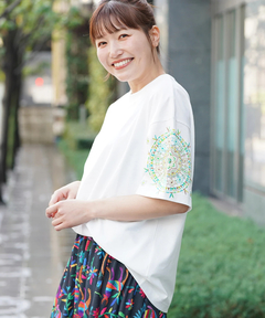 チチカカ |グアテマラ凧揚げスリーブ刺繍Tシャツ