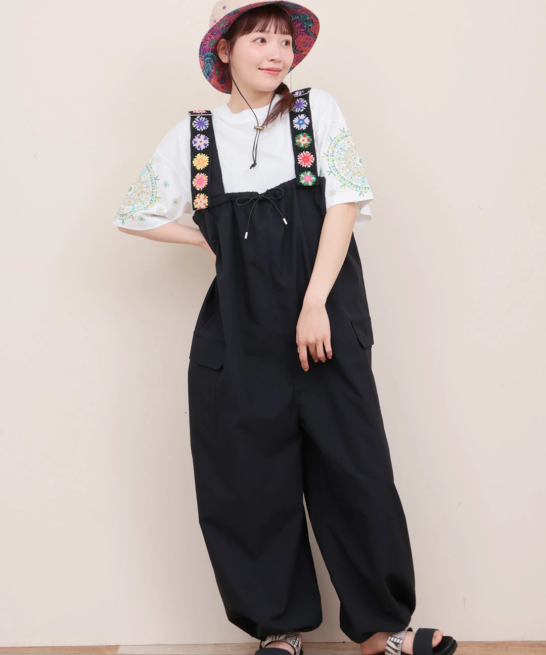 新品＊チチカカ＊クロシェコンビリップストップサロペットパンツ クロシェコンビリップストップサロペットパンツ / サロペット