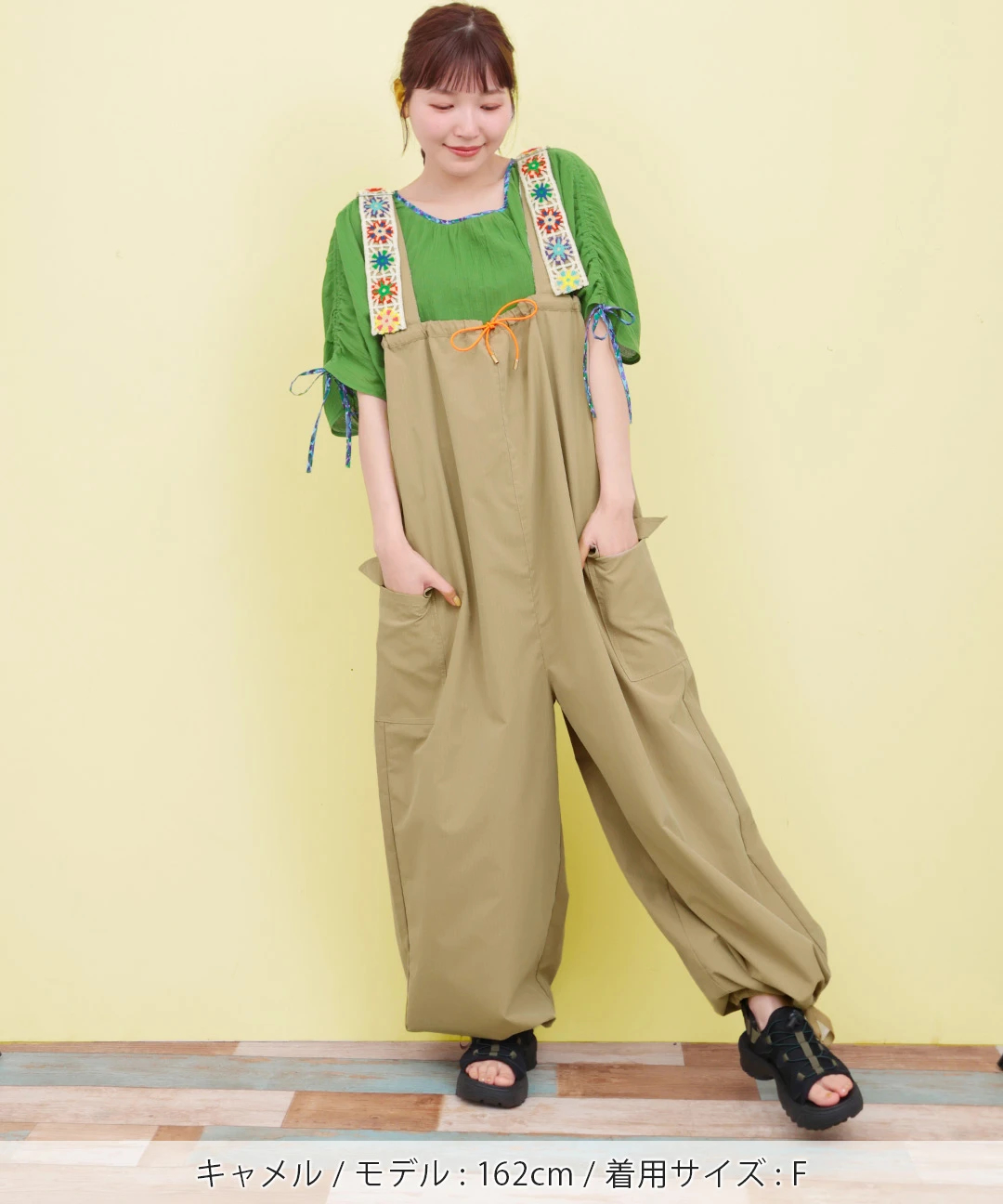 新品＊チチカカ＊クロシェコンビリップストップサロペットパンツ クロシェコンビリップストップサロペットパンツ / サロペット