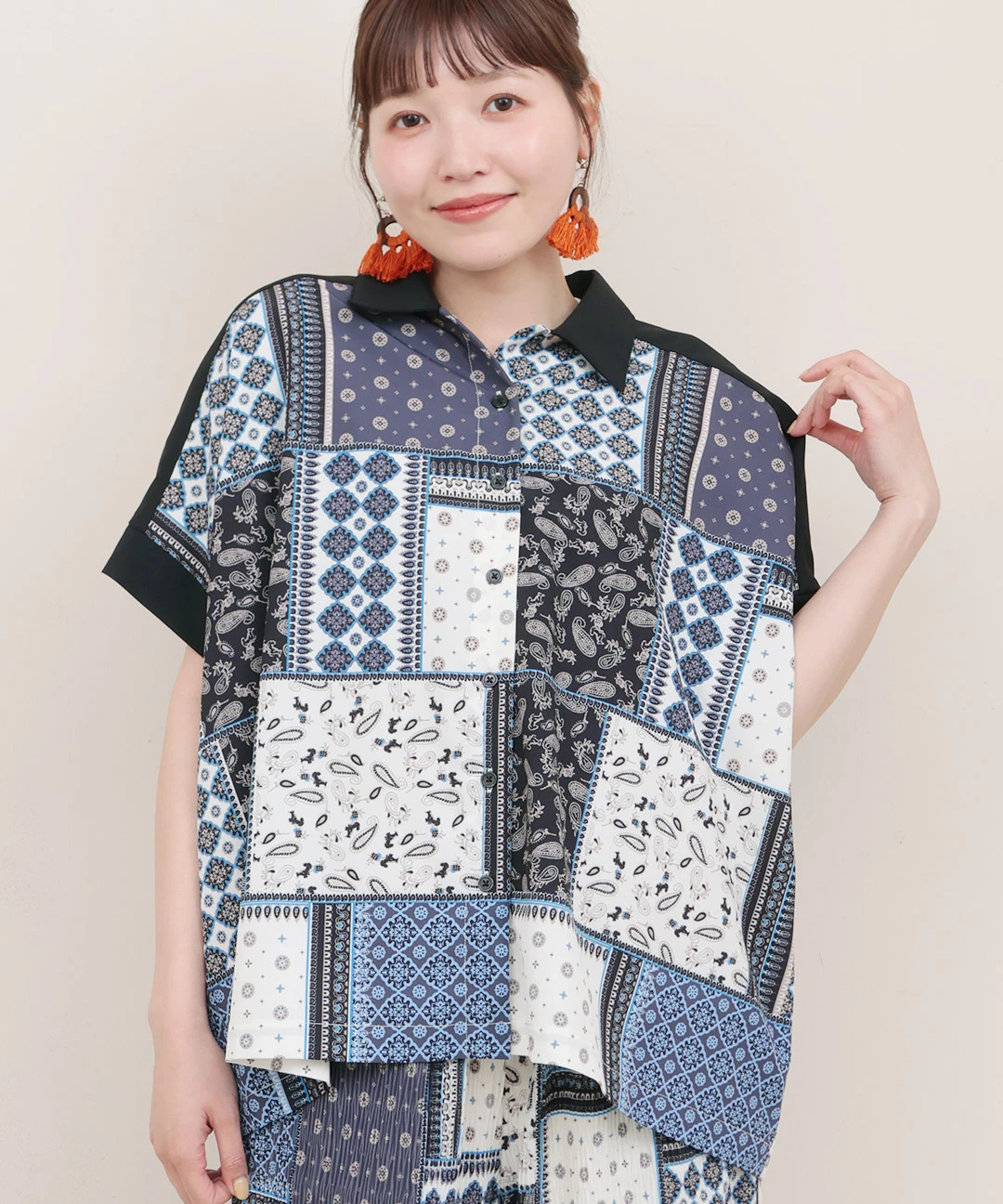 タイルパッチワークシャツ / シャツ・ブラウス | エスニック