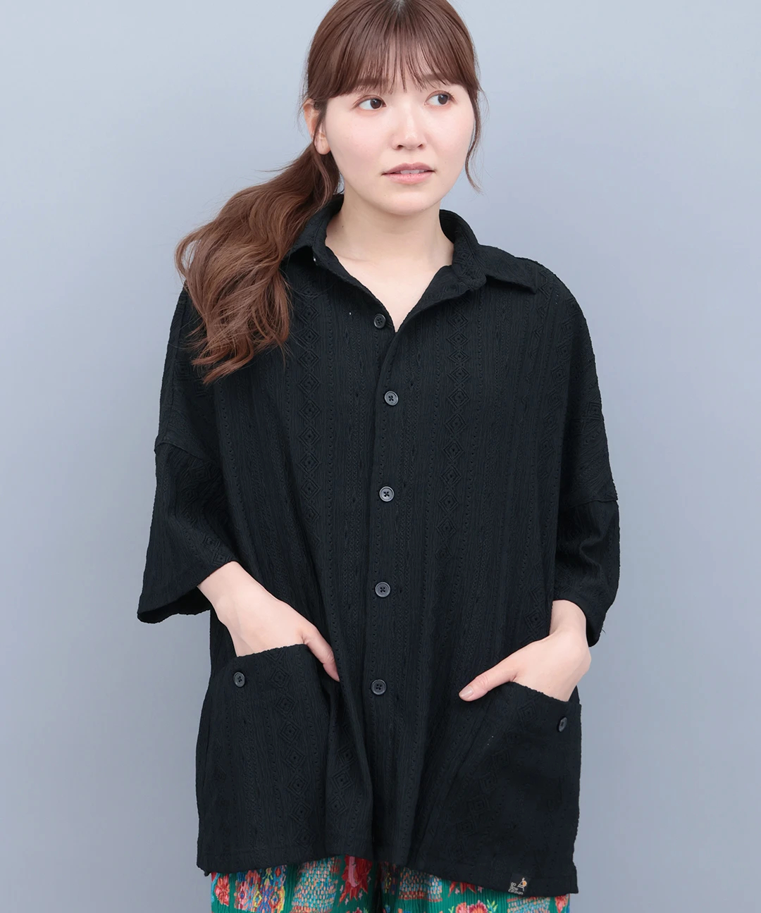 go slow caravan シャーリングレース半袖シャツ【WEB限定】 go slow caravan シャーリングレース半袖シャツ【WEB限定