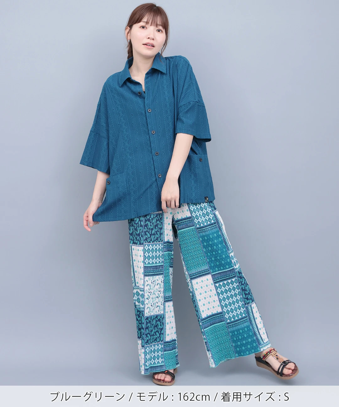go slow caravan シャーリングレース半袖シャツ【WEB限定】 go slow caravan シャーリングレース半袖シャツ【WEB限定