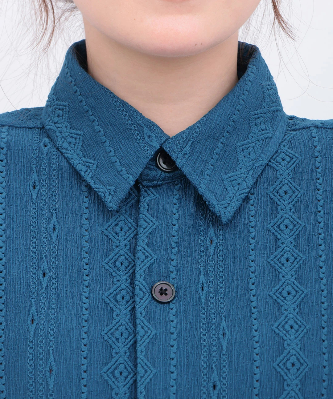 go slow caravan シャーリングレース半袖シャツ【WEB限定】 go slow caravan シャーリングレース半袖シャツ【WEB限定
