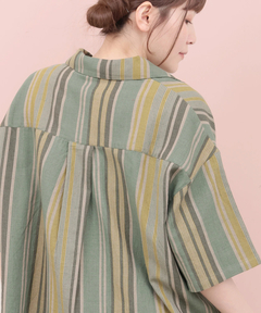 チチカカ |Rico エコフレンドリーダイ手織りストライプシャツ