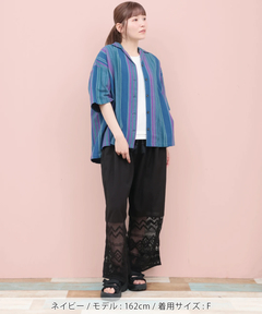 チチカカ |Rico エコフレンドリーダイ手織りストライプシャツ