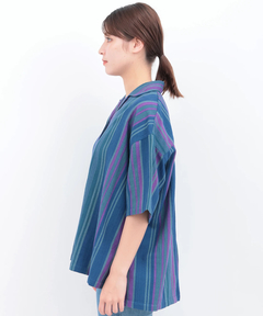 チチカカ |Rico エコフレンドリーダイ手織りストライプシャツ