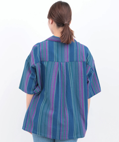 チチカカ |Rico エコフレンドリーダイ手織りストライプシャツ