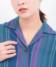 チチカカ |Rico エコフレンドリーダイ手織りストライプシャツ