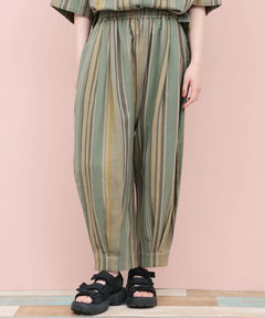 チチカカ |Rico エコフレンドリーダイ手織りストライプパンツ